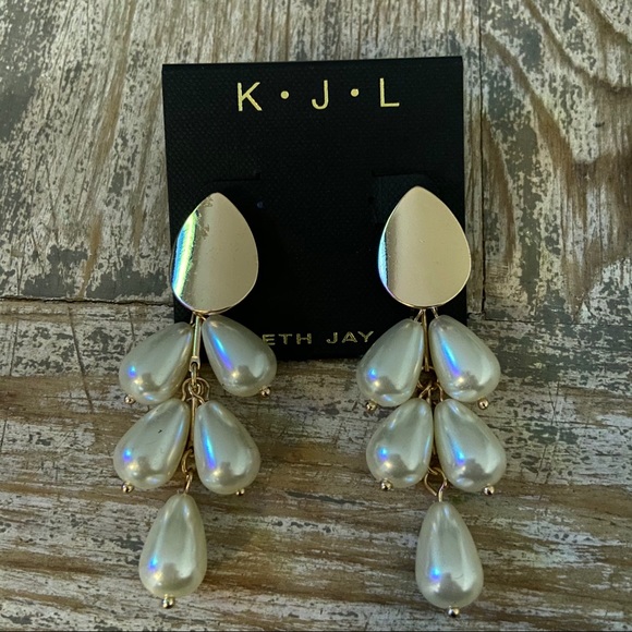 KENNETH JAY LANE Gold-plated faux pearl earrings - Picture 3 of 4
